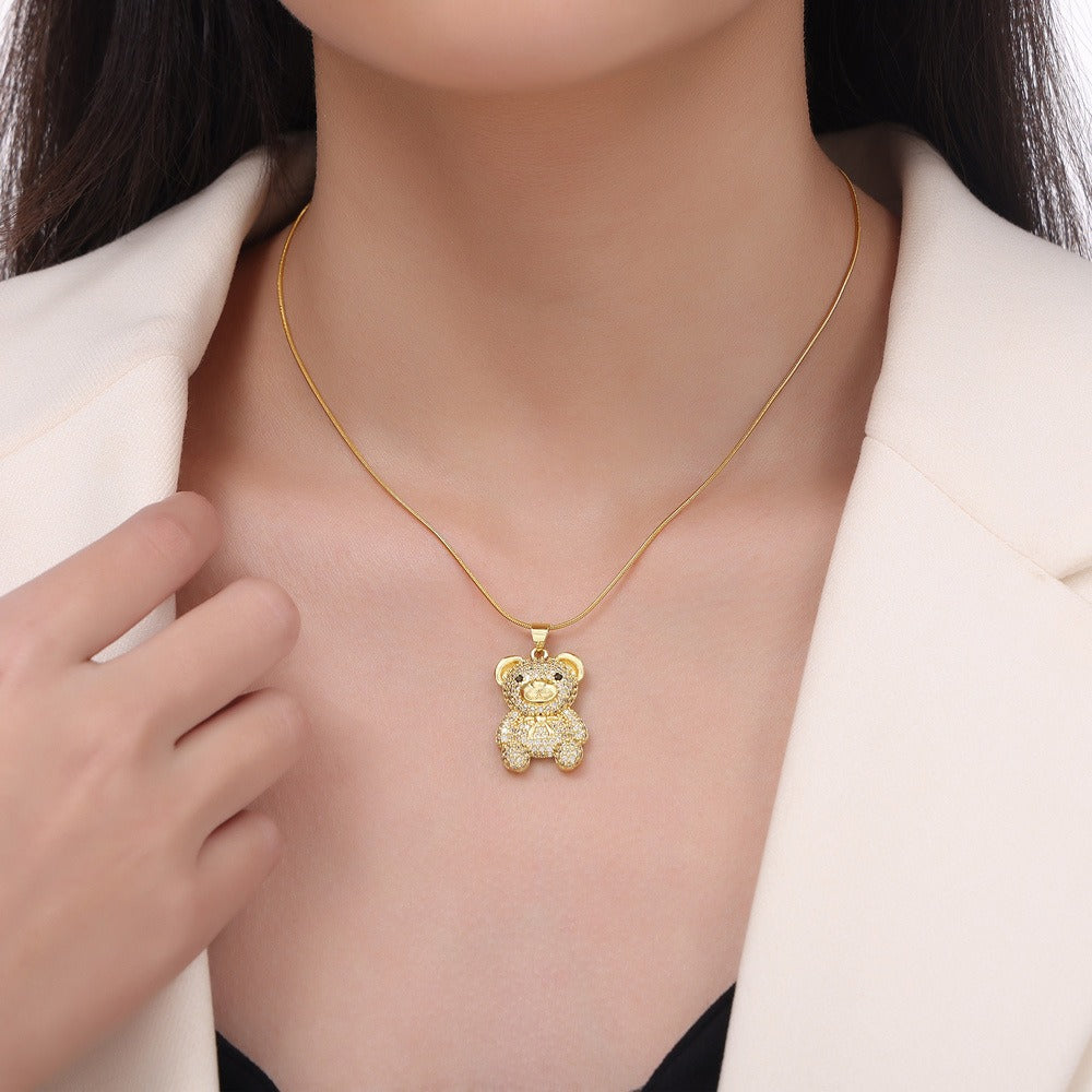 Bear diamond  necklace