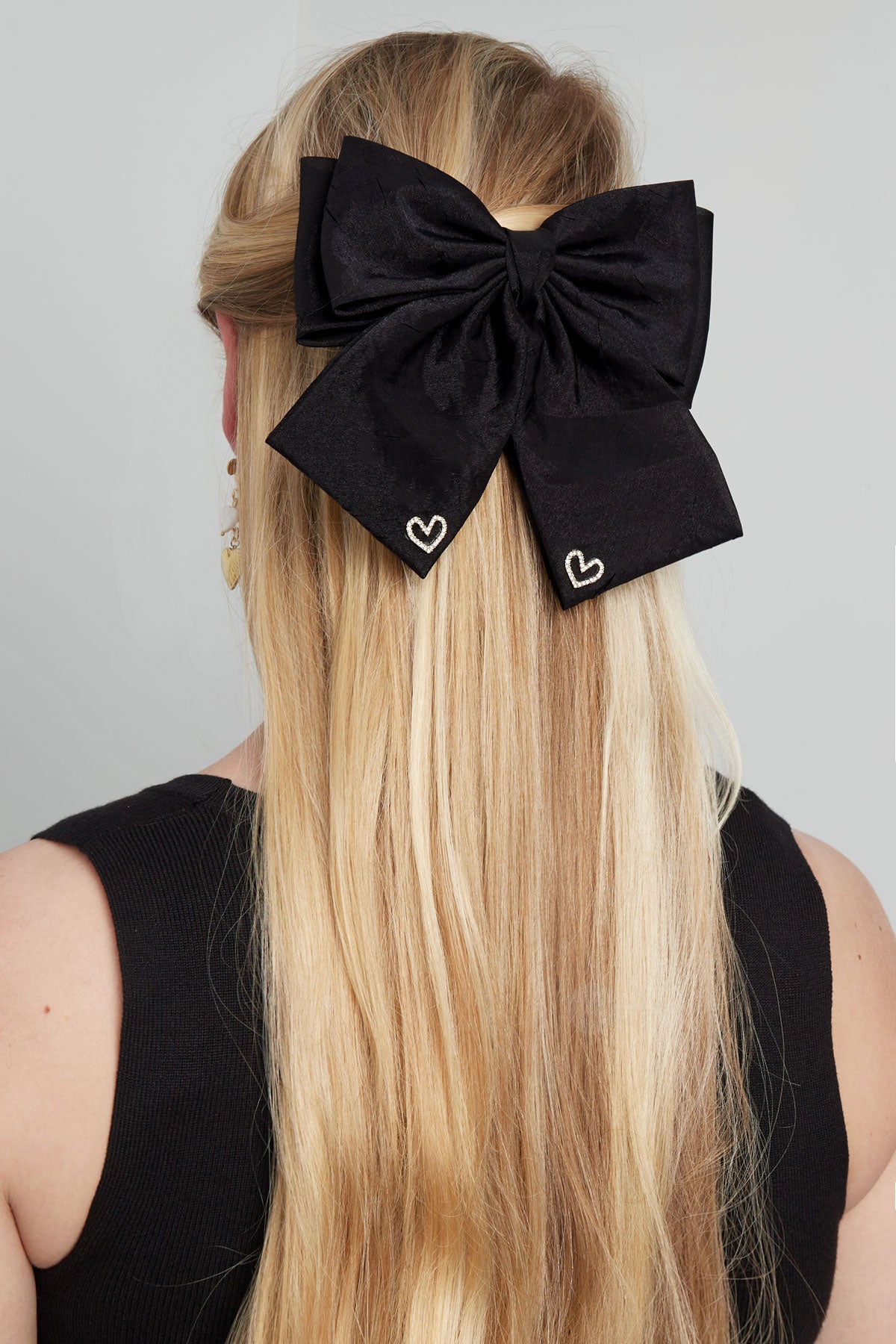 Diamond love hair bow