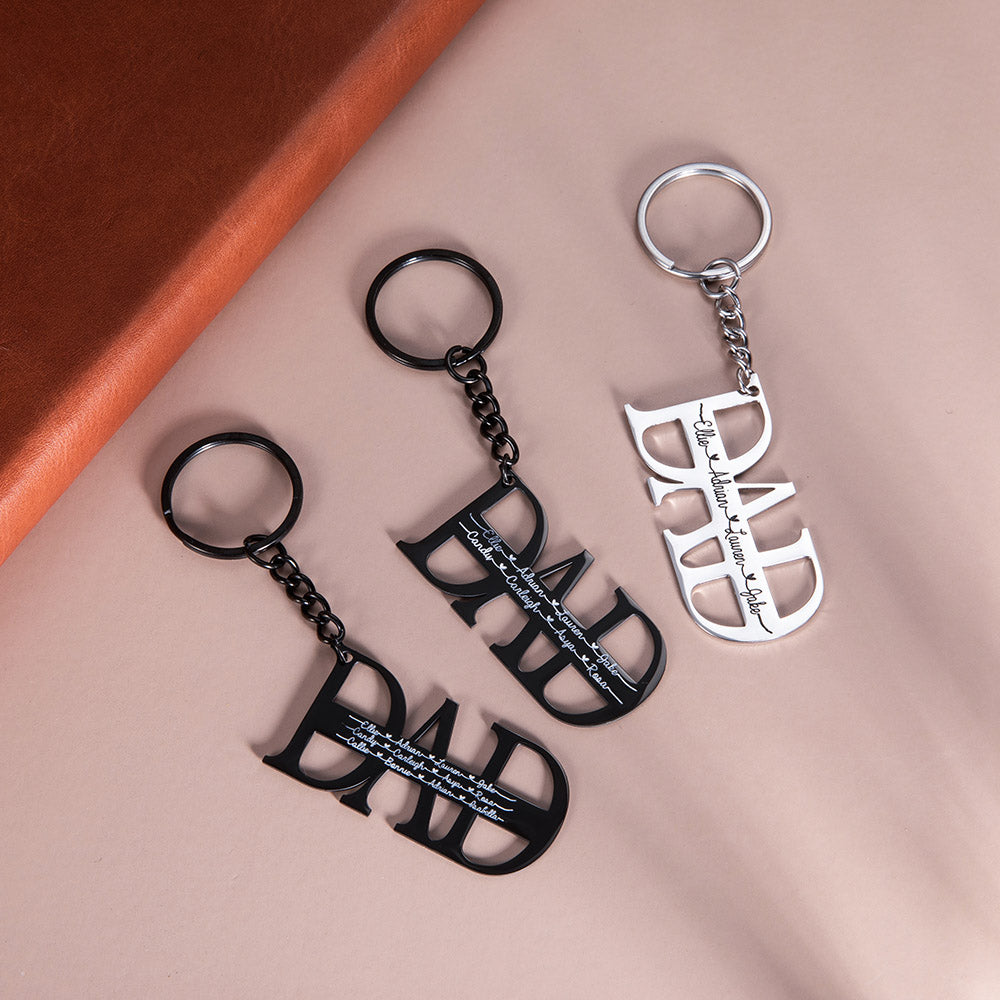 Custom Family Keychain Daddy Keychain Gift for Family - SAOROPHO