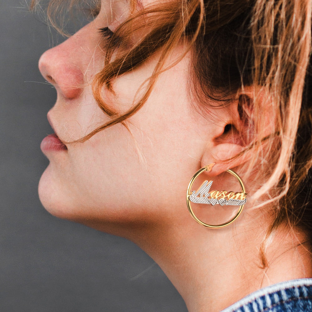 Personalized Hoop Name Earrings - SAOROPHO