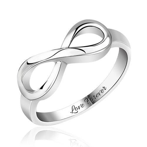 Engravable Sterling Silver Infinity Symbol Ring - SAOROPHO