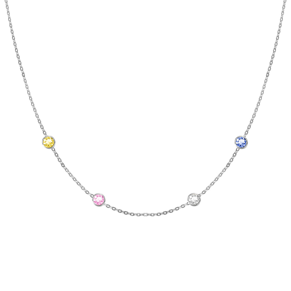 Custom Spaced Birthstone Charm Necklace - SAOROPHO
