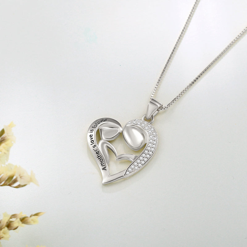 Personalized Mom And Daughter Necklace In Silver - SAOROPHO