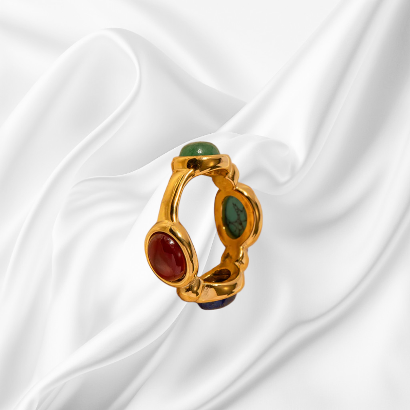 Versatile Ring Inlaid With Natural Stone - SAOROPHO