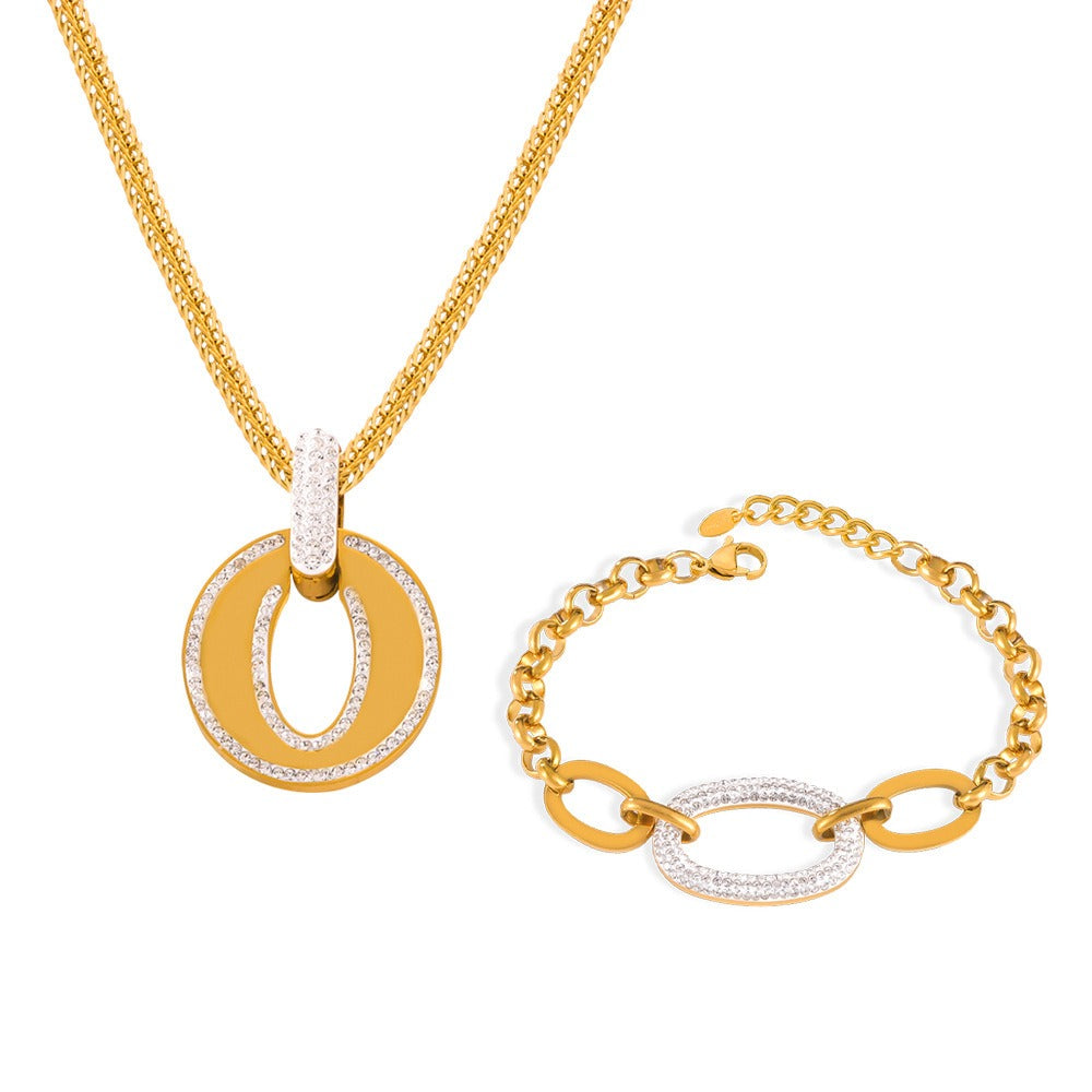 Interlocking gemstone  necklace & bracelet