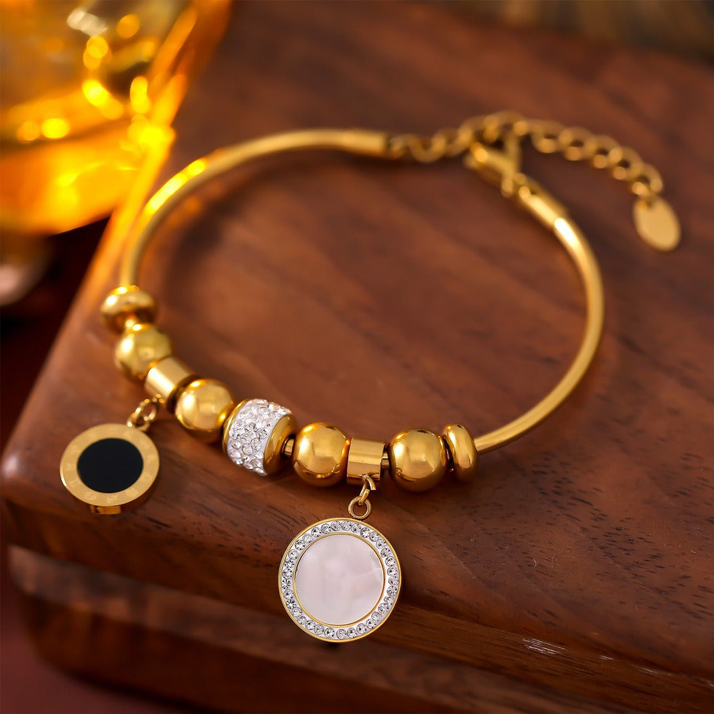 Round Diamond and Gemstone Bracelet
