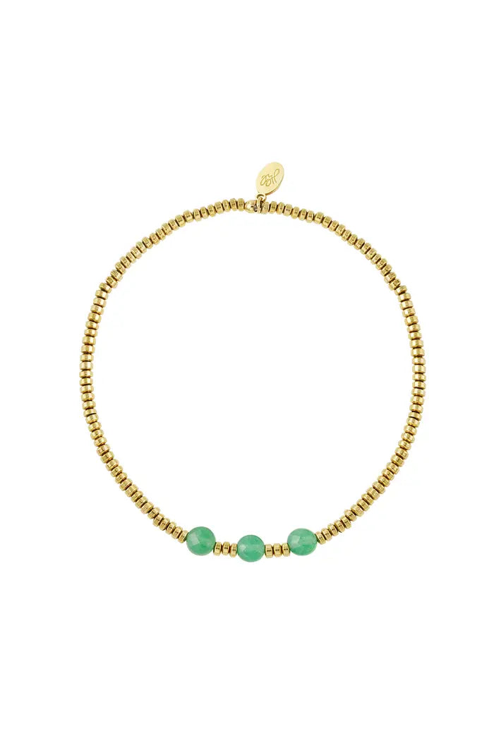 3 Green stones Beads Bracelet - SAOROPHO