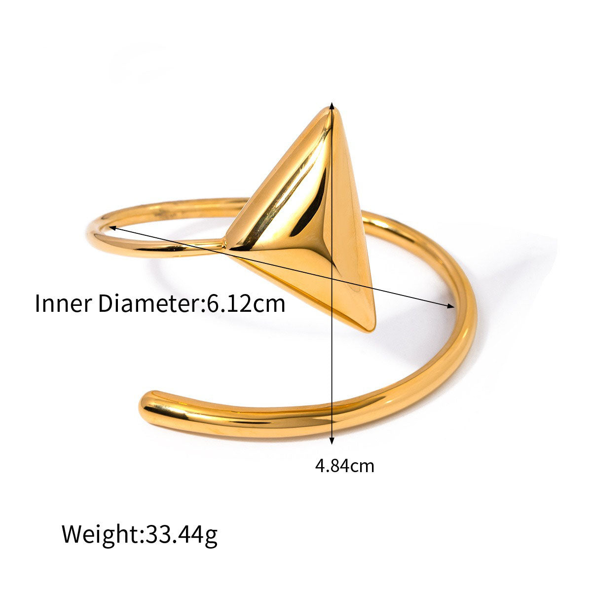 18k gold light luxury high-end triangle with coil design bracelet - SAOROPHO