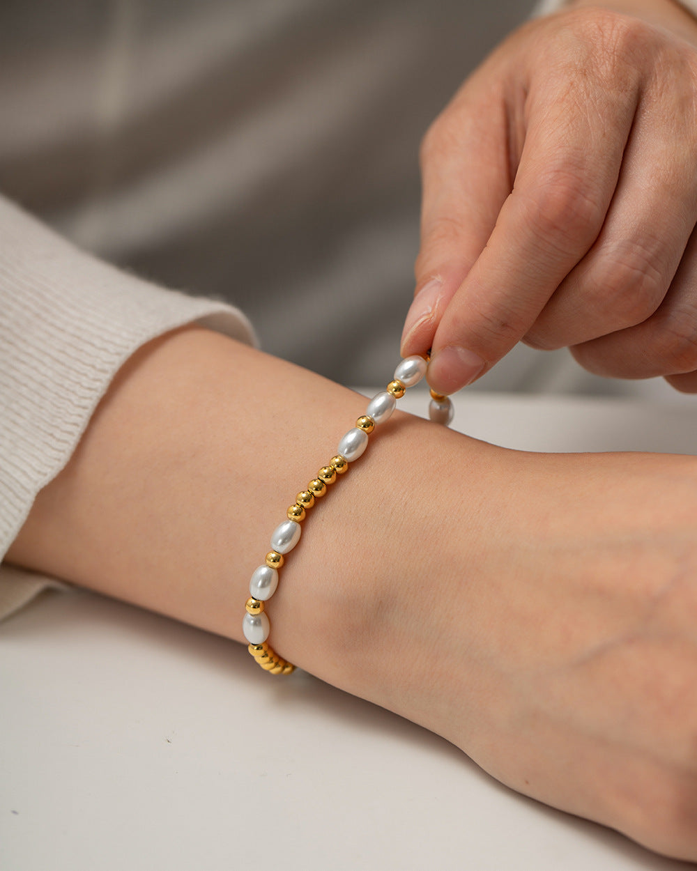 18K Gold Noble and Exquisite Pearl Versatile Bracelet - SAOROPHO