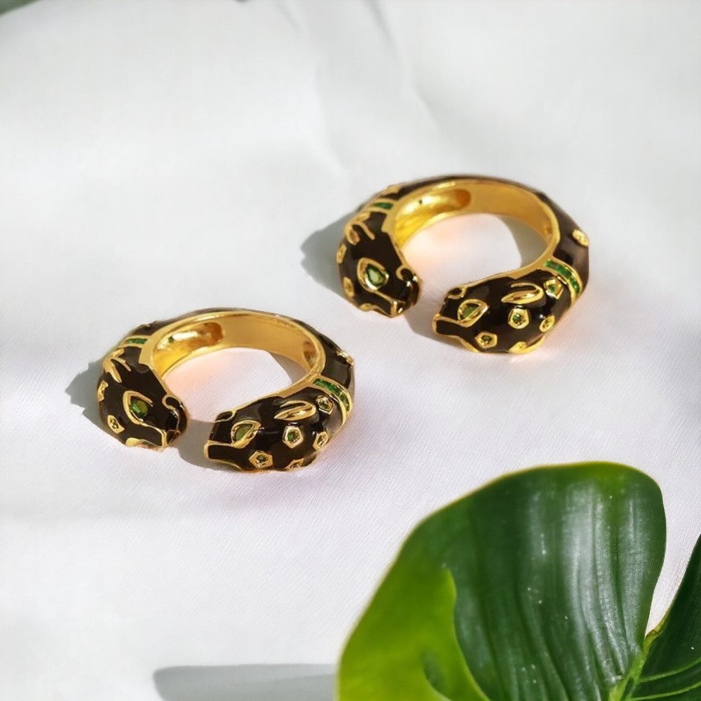 Trendy and Fashionable Cheetah Gem Inlaid Open Ring - SAOROPHO