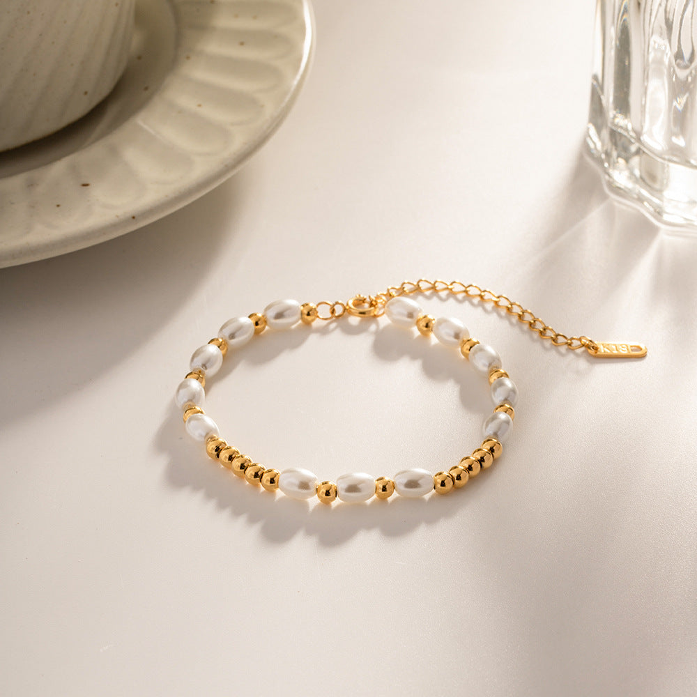 18K Gold Noble and Exquisite Pearl Versatile Bracelet - SAOROPHO