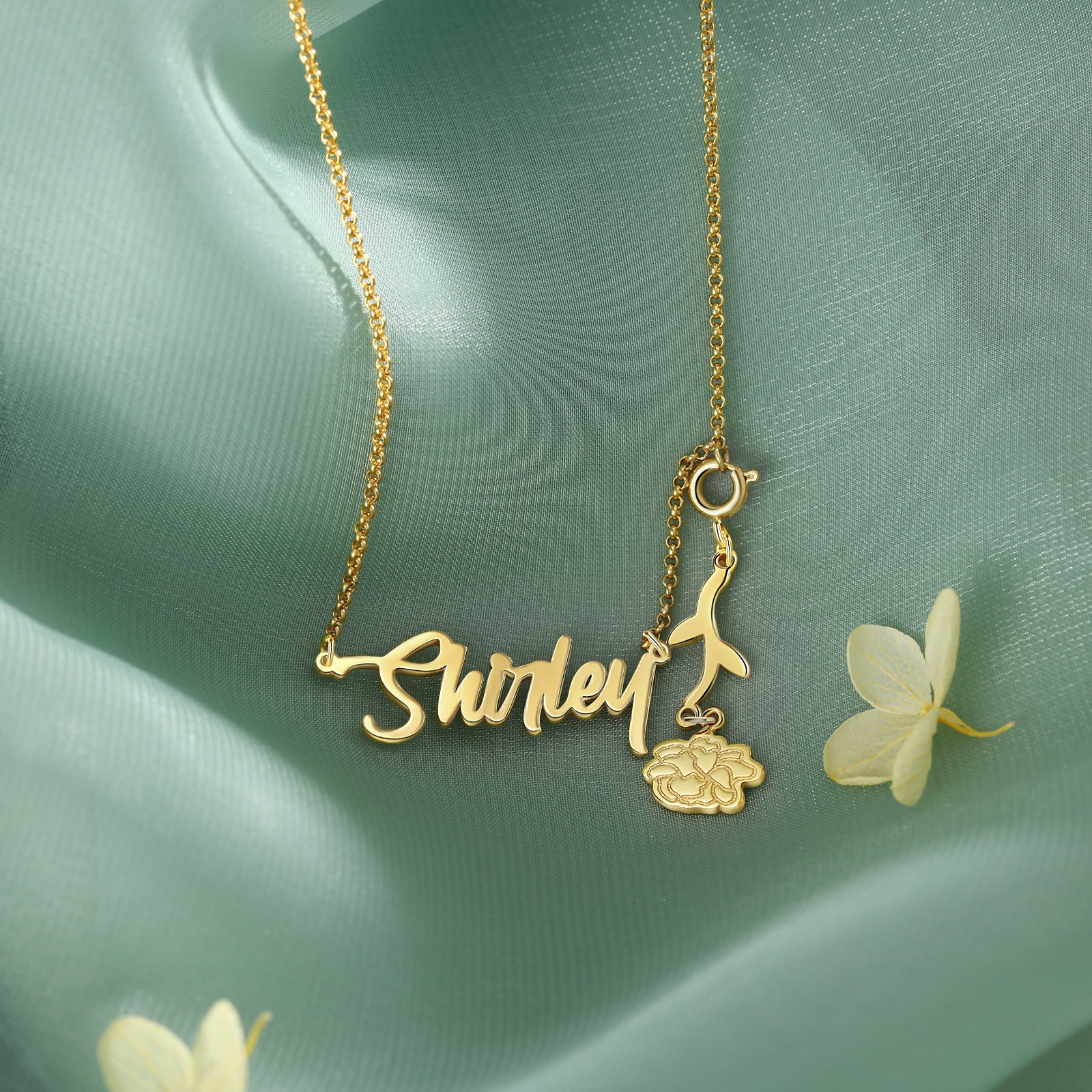 925 Sterling Silver Custom Birthflower Necklace - SAOROPHO