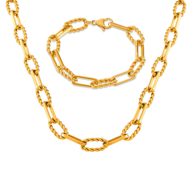 Necklace & Bracelet  with Hip-Hop Style