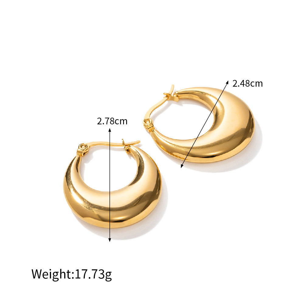 18K Gold Classic Fashion U-shaped Design Versatile Earrings - SAOROPHO